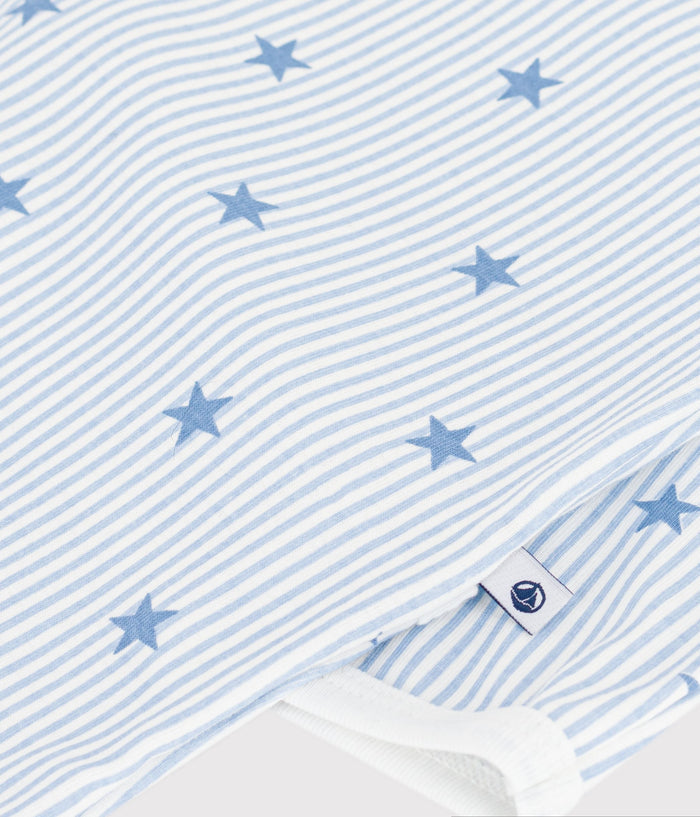 FW26 - A0GJM 01 BLUE WHITE BABY FALL WINTER 2026 FOOTIES ROMPERS NEW ARRIVAL STARS STRIPES