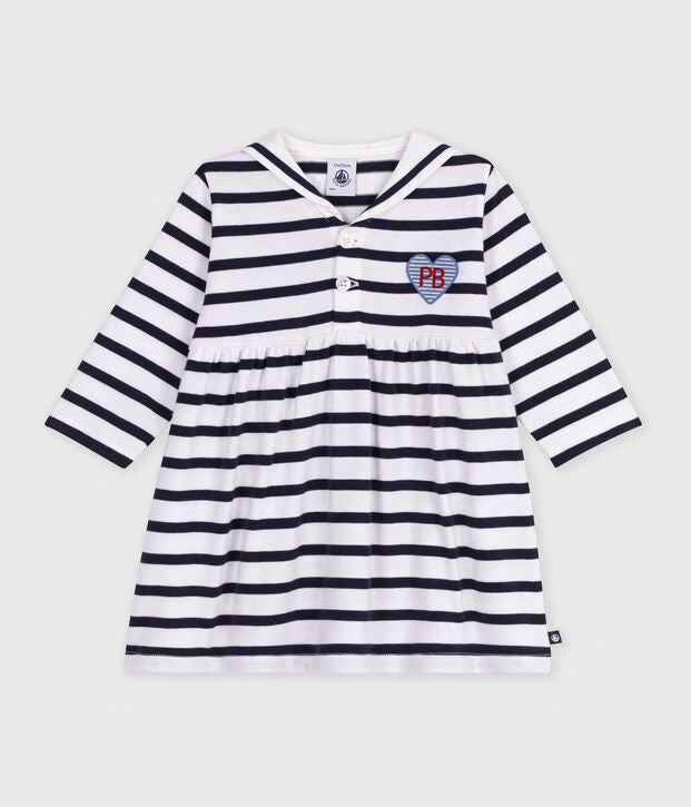 FW26 - A0GK0 01 WHITE NAVY BABY DRESSES FALL WINTER 2026 SAILOR STRIPES