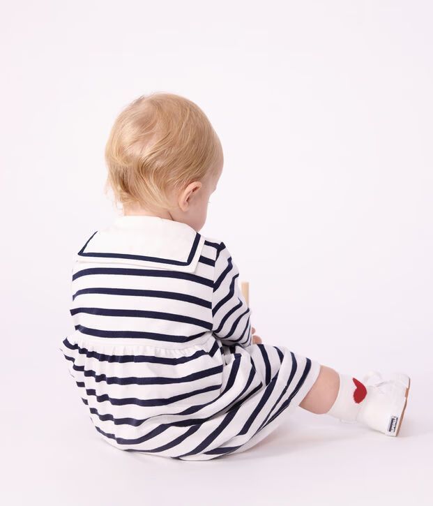FW26 - A0GK0 01 WHITE NAVY BABY DRESSES FALL WINTER 2026 SAILOR STRIPES