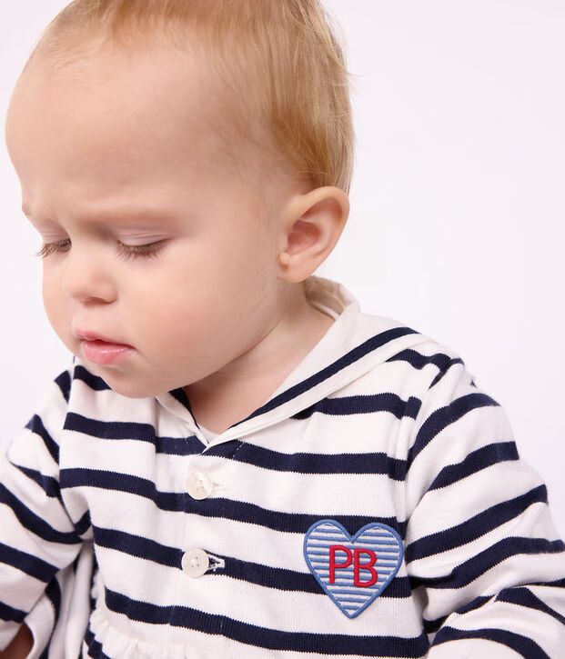 FW26 - A0GK0 01 WHITE NAVY BABY DRESSES FALL WINTER 2026 SAILOR STRIPES