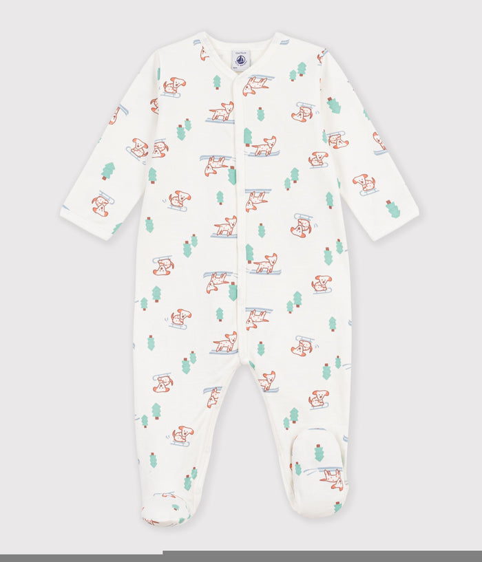 FW26 - A0GKI 01 WHITE MULTI BABY FALL WINTER 2026 FOOTIES ROMPERS NEW ARRIVAL