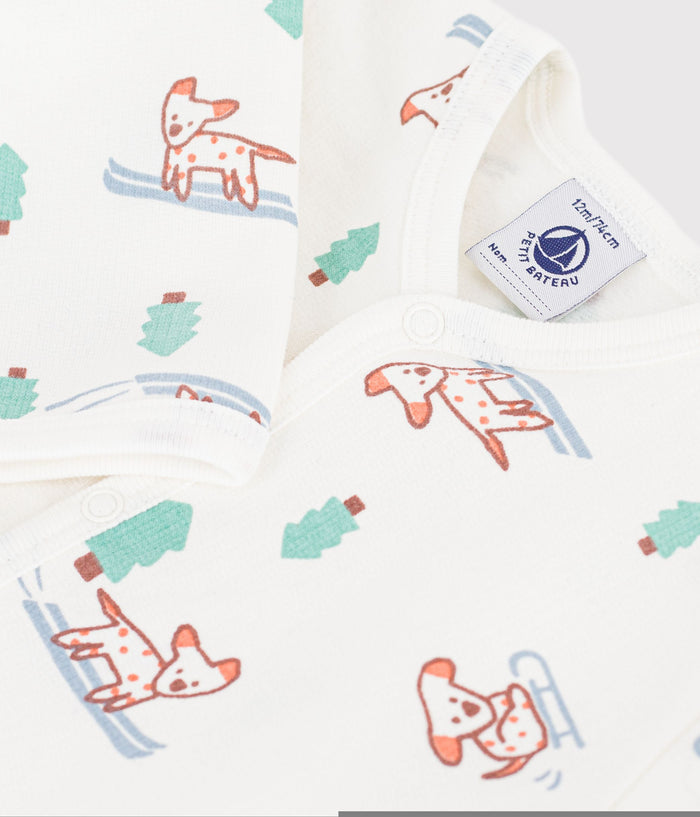 FW26 - A0GKI 01 WHITE MULTI BABY FALL WINTER 2026 FOOTIES ROMPERS NEW ARRIVAL