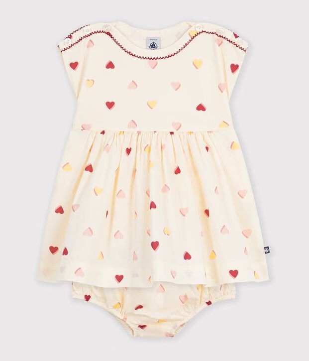 FW26 - A0GQJ 01 CREAM MULTI BABY DRESSES FALL WINTER 2026 HEARTS NEW ARRIVAL