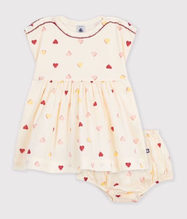 FW26 - A0GQJ 01 CREAM MULTI BABY DRESSES FALL WINTER 2026 HEARTS NEW ARRIVAL