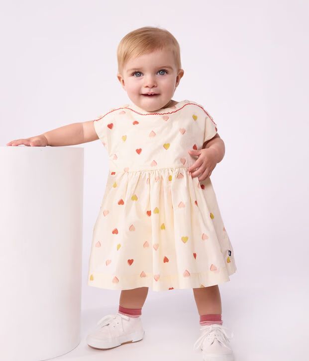 FW26 - A0GQJ 01 CREAM MULTI BABY DRESSES FALL WINTER 2026 HEARTS NEW ARRIVAL