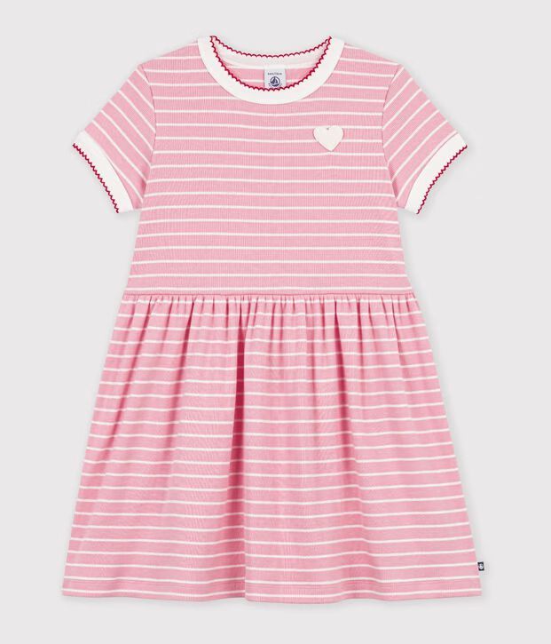 FW26 - A0GY9 01 PINK  WHITE DRESSES FALL WINTER 2026 GIRL HEARTS NEW ARRIVAL STRIPES