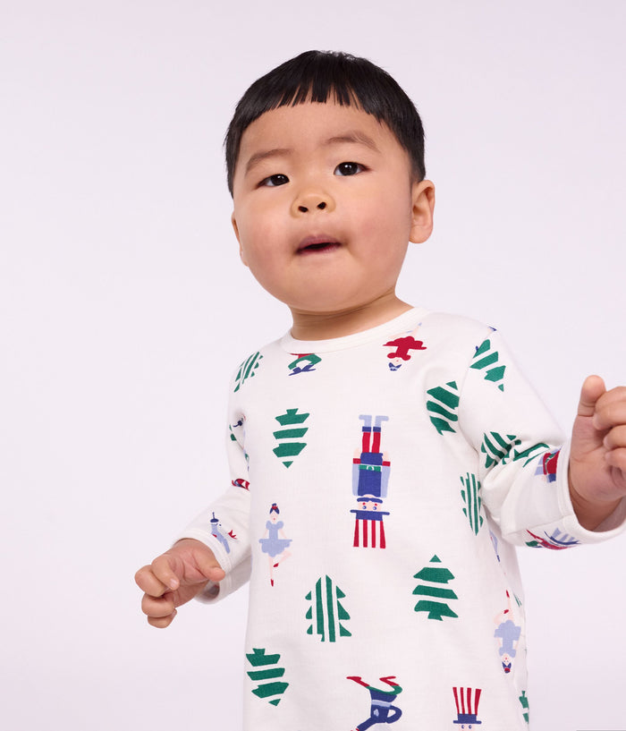 FW26 - A0HCE 01 WHITE MULTI BABY FALL WINTER 2026 FOOTIES ROMPERS NEW ARRIVAL