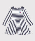 FW26 - A0HFD 02 WHITE NAVY DRESSES FALL WINTER 2026 GIRL NEW ARRIVAL STRIPES