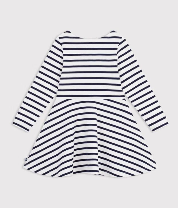 FW26 - A0HFD 02 WHITE NAVY DRESSES FALL WINTER 2026 GIRL NEW ARRIVAL STRIPES