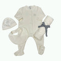 FW26-47043 00 WHITE BABY FOOTIES ROMPERS GIFT SETS SPRING SUMMER 2026 STARS