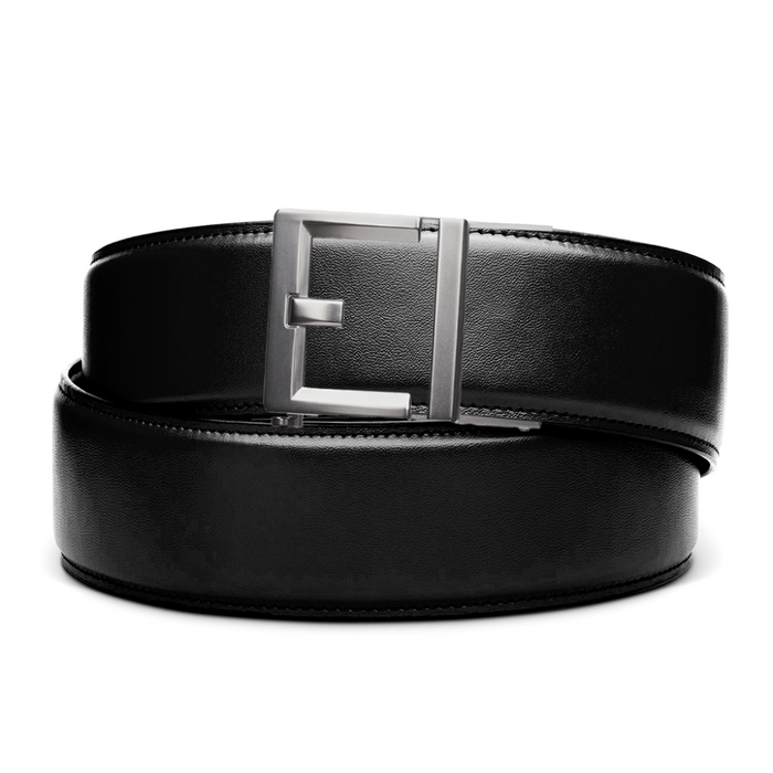Kore Essentials Ratcheting Black Leather Garrison Range Gun Belt with a G2 Nickel Buckle 1.75"