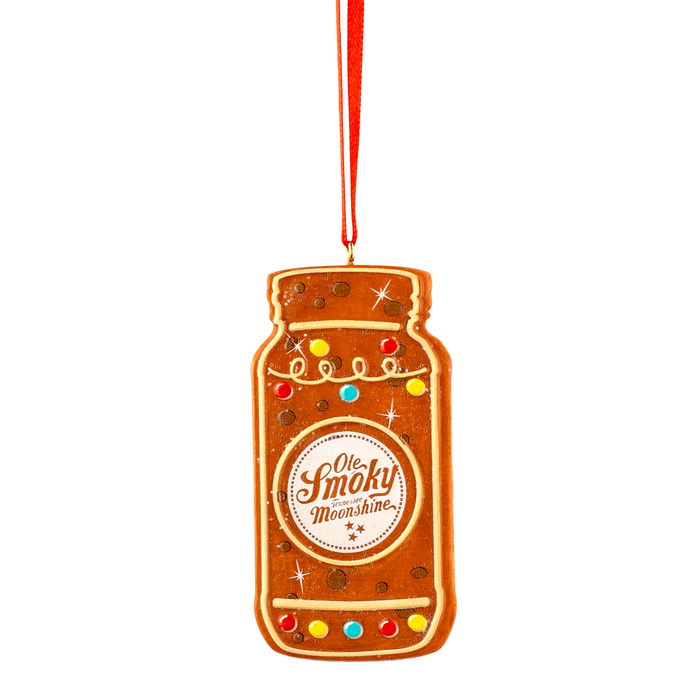 GINGERBREAD JAR W/LIGHTS ORNAMENT