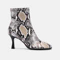 Gloria White Snake Leather Stiletto Ankle Boots