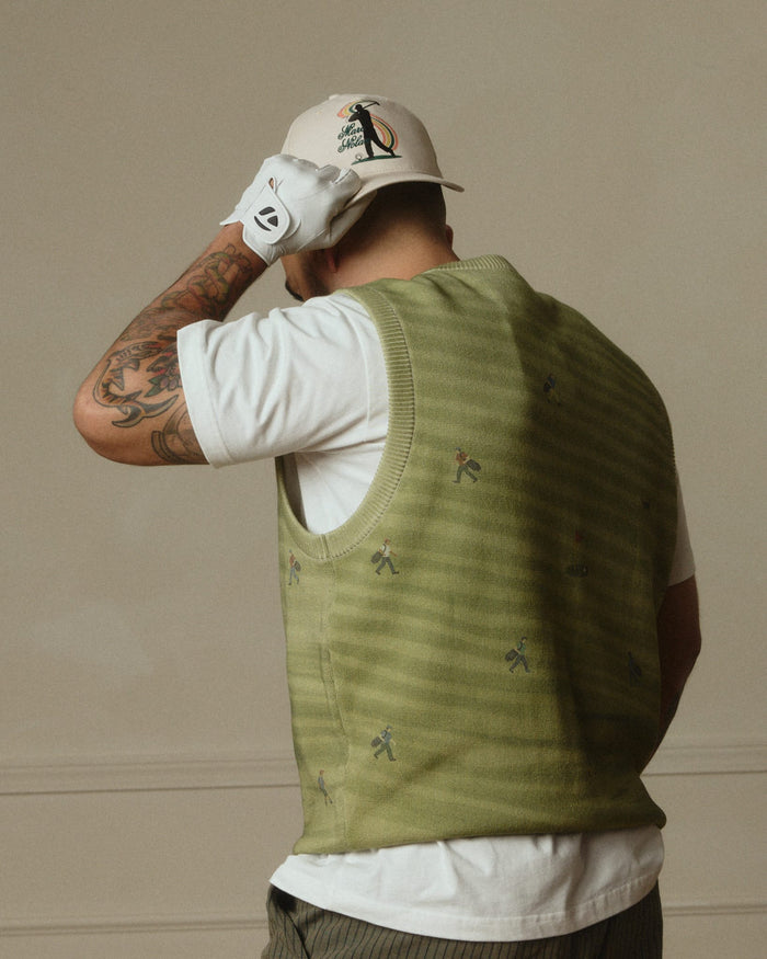 Golf Players Knit Vest - Mossy Green
