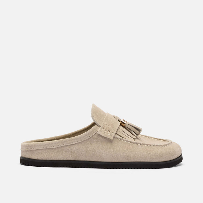 Hampton Stone Suede Tassel Mules
