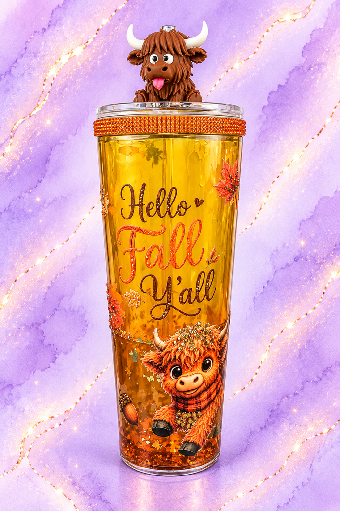 Hello It's Fall Y’all – Highland Cow - 24 oz