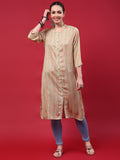 Indiessence (Buy 2 @ 499) Women Beige Stripe Printed Kurta.