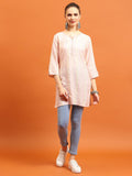 Indiessence (Buy 2 @ 499) Women Pink Stripe Printed Tunic.