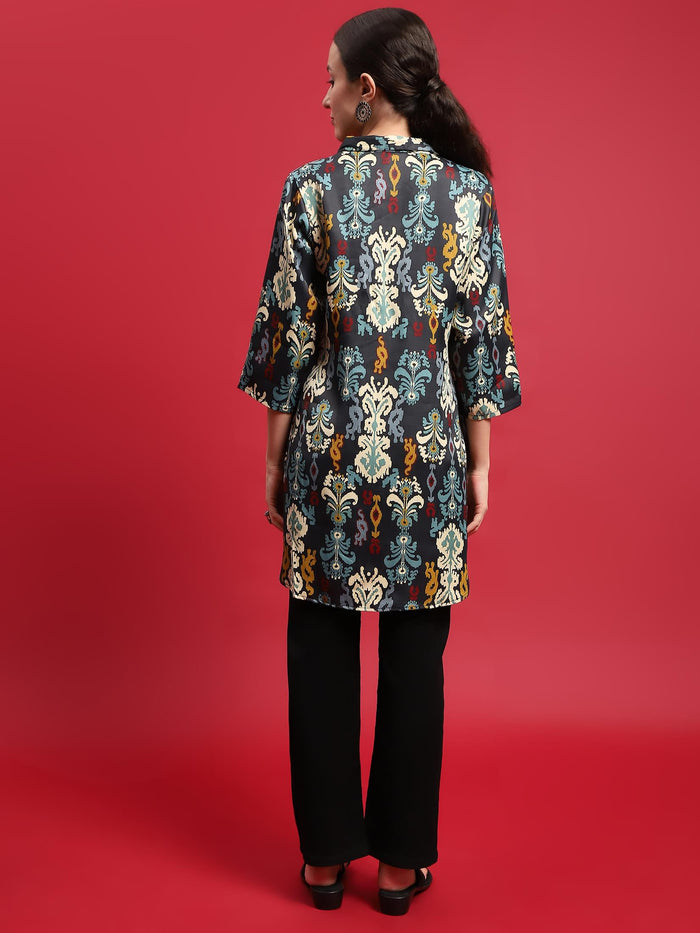 Indiessence (Buy 2 @ 499) Women Polyester Multicolor Aztec Print Kurti.