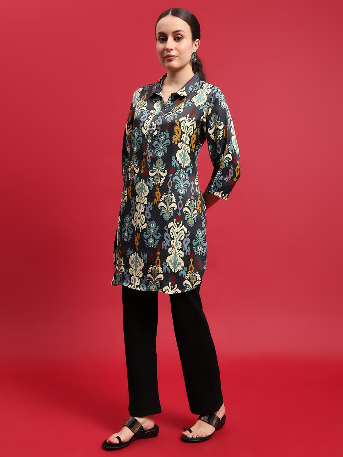 Indiessence (Buy 2 @ 499) Women Polyester Multicolor Aztec Print Kurti.