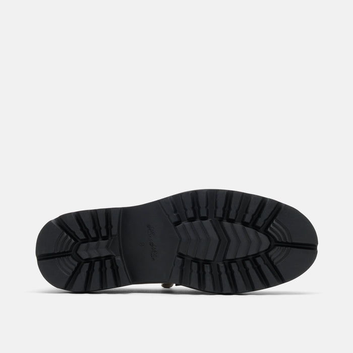 Journey Black/White Leather Lug Tassel Loafer