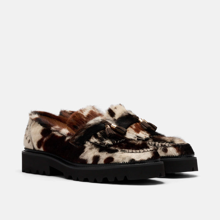Journey Dark Horse Pony Hair Lug Tassel Loafer