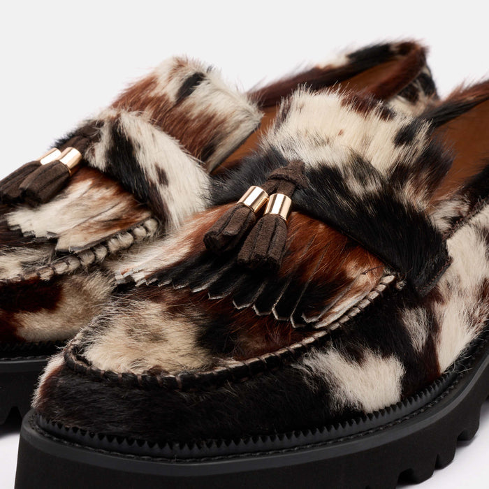 Journey Dark Horse Pony Hair Lug Tassel Loafer