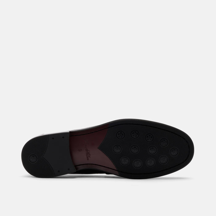 Kennedy Burgundy Croc Pleated Leather Penny Loafers