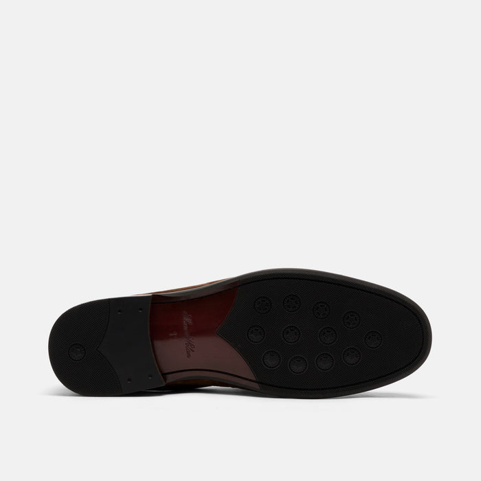 Kennedy Triple Brown Pleated Suede Penny Loafers