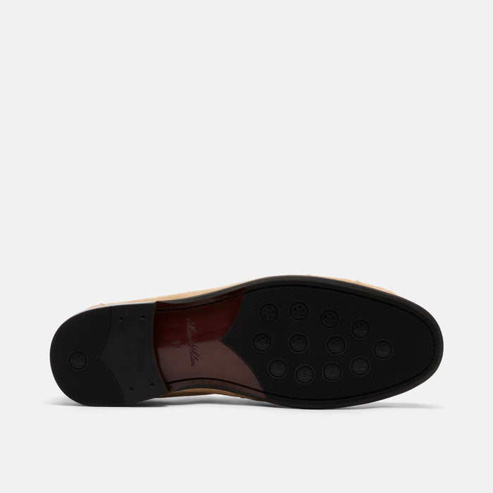 Kennedy Triple Tan Pleated Suede Penny Loafers