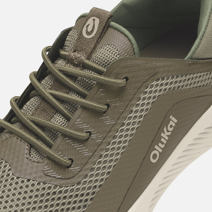 Kialoa clay and mustard athletic shoe with mesh panels, lace-up closure, and white sole.