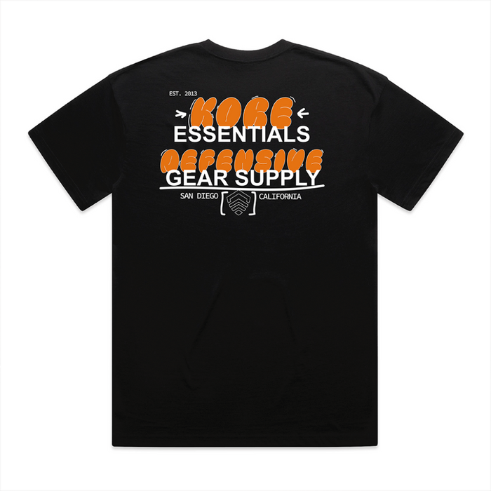 Backside of Black Kore Essentials Bubble T-Shirt