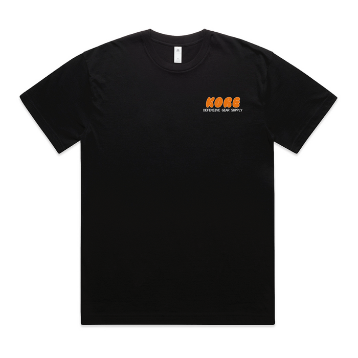 Frontside of Black Kore Essentials Bubble T-Shirt