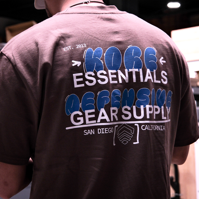 Back of Person Wearing Walnut Kore Essentials Bubble T-Shirt