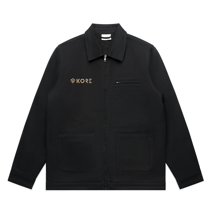 Kore Essentials Black Chore Utilitarian Work Jacket