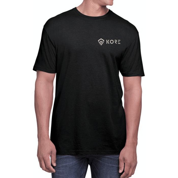 Kore Essentials desert camo crew neck tee shirt front