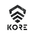 Vertical Kore Essentials Logo Decal With Black and Gray Topo Design