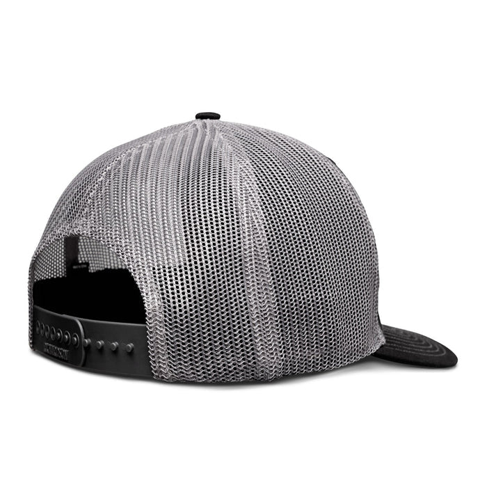 Backside View of Black and Grey Kore Essentials Trucker Cap