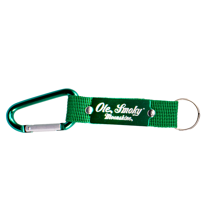 LASER ETCHED CARABINER KEYCHAIN - GREEN