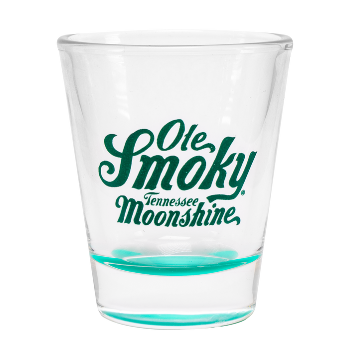 LOGO SHOT GLASS W/ COLORED BASE - TEAL