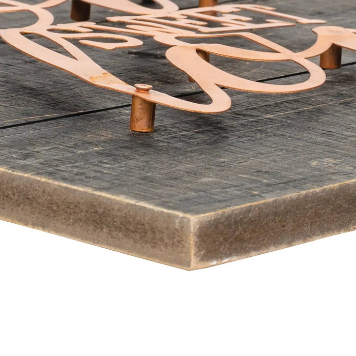 Love Sweet Love Copper Metal Mdf Wall Plaque