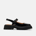 Ms. Luna Black Leather Lug Sole Mary Jane