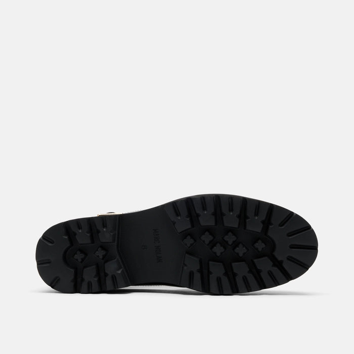 Magellan Black Leather Lug Fisherman Sandals