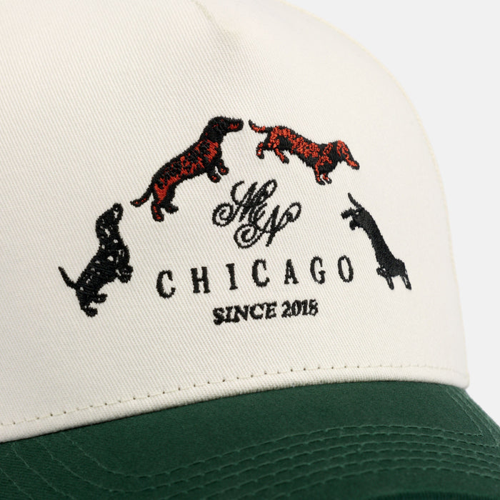 Marc Nolan Dachshund Logo Hat - Cream/Green