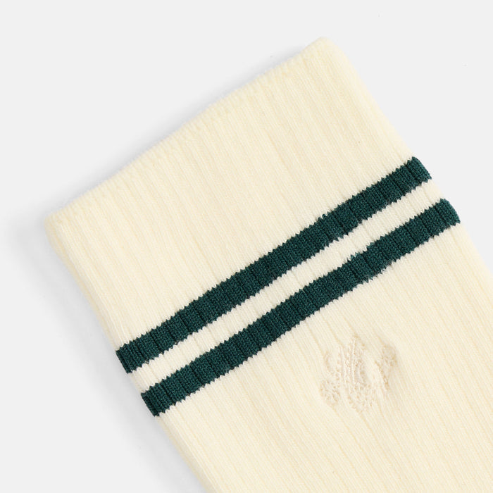 Marc Nolan Double Stripe Cream Socks