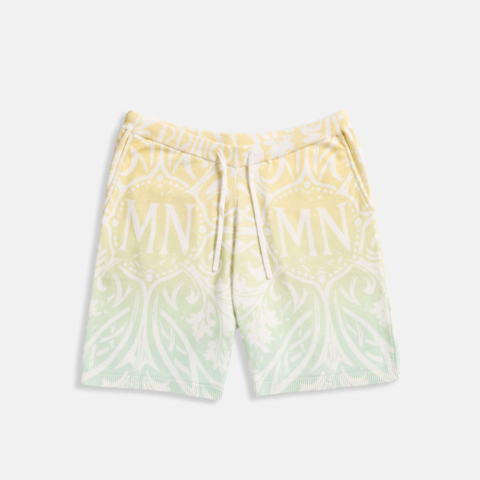 Marc Nolan Knit Monogram Shorts - Citron Ombre