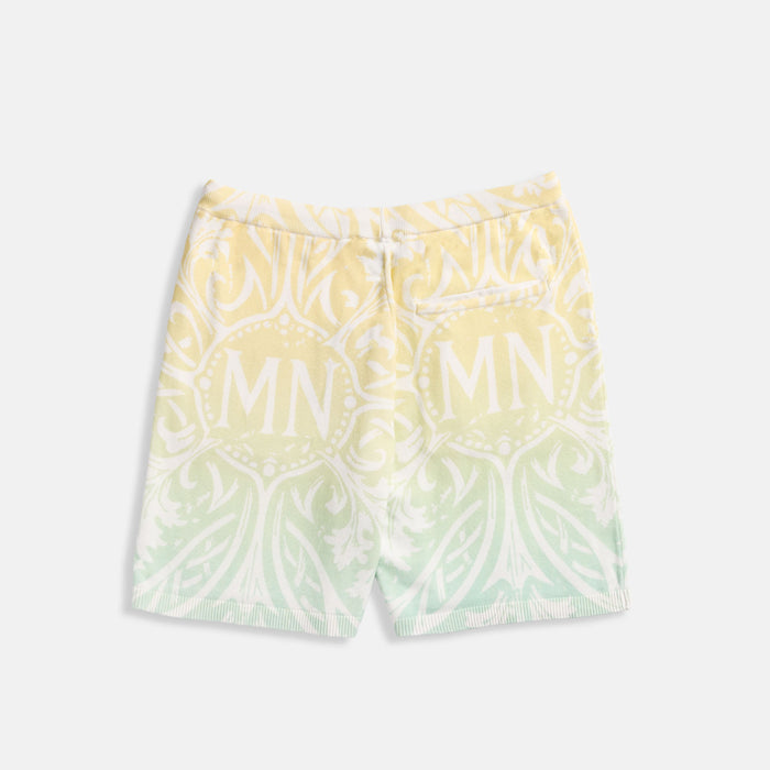 Marc Nolan Knit Monogram Shorts - Citron Ombre