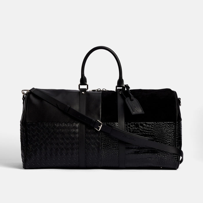 Marc Nolan Large Weekender Duffle Bag - Black Multi Leather