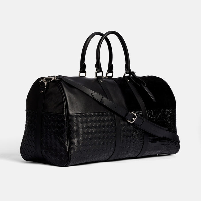 Marc Nolan Large Weekender Duffle Bag - Black Multi Leather