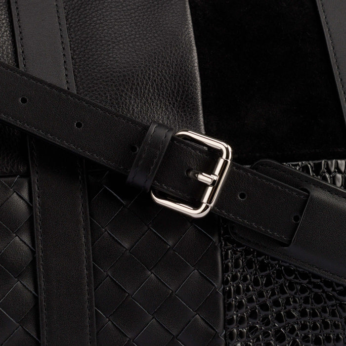Marc Nolan Large Weekender Duffle Bag - Black Multi Leather